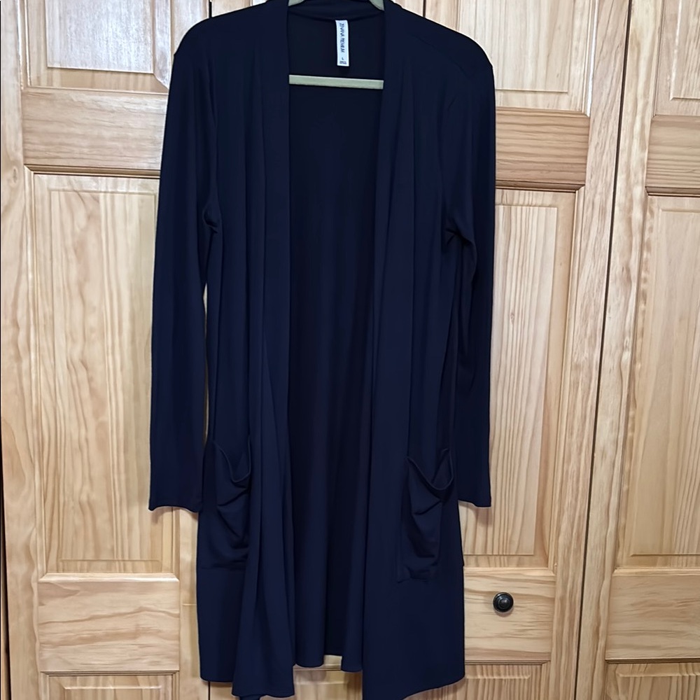 Navy Open Front Cardigan